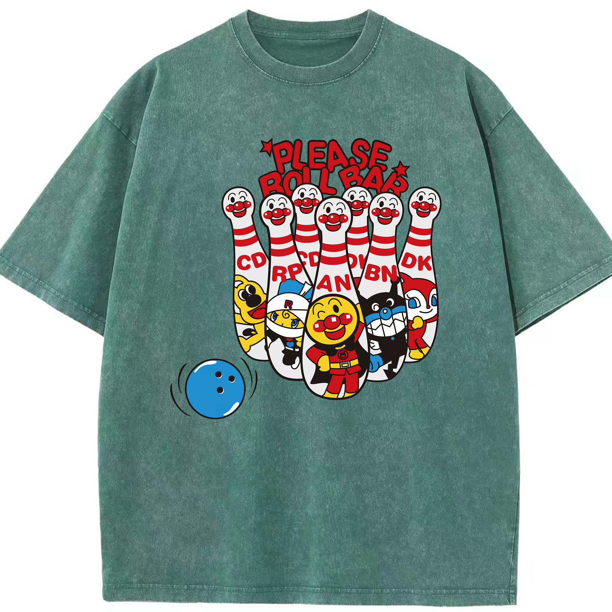 （画像用） アンパンマン Anpanman 綿100% ヴィンテージ風 半袖Tシャツ（フロントプリント）